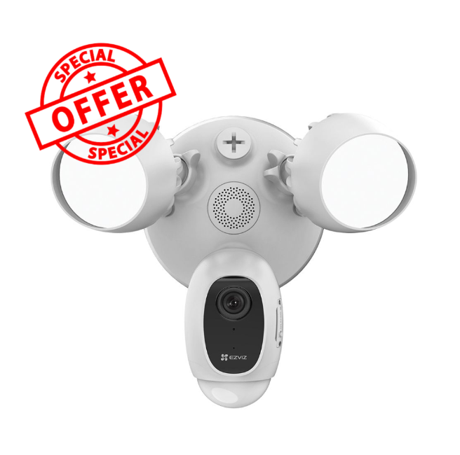 *SPECIAL OFFER EZVIZ LC1C Smart Floodlight Wi-Fi Camera (CS-LC1C-A0-1F2WPFRL) – 1080P HD, 2000LM Motion Light, PIR Detection, 2-Way Audio, IP65