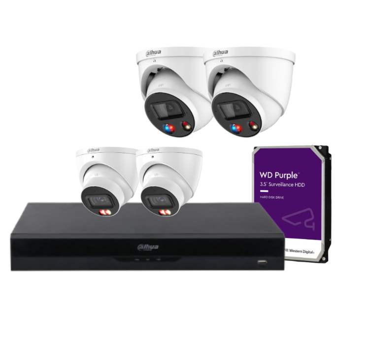 Dahua 6MP CCTV Camera Kit – Up to 4 Cameras + 4‑Channel AI NVR & HDD with IPC‑HDW3667EM‑S‑IL‑ANZ & DH‑IPC‑HDW3649H‑AS‑PV‑ANZ‑S2