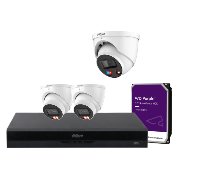 Dahua 6MP CCTV Camera Kit – Up to 4 Cameras + 4‑Channel AI NVR & HDD with IPC‑HDW3667EM‑S‑IL‑ANZ & DH‑IPC‑HDW3649H‑AS‑PV‑ANZ‑S2