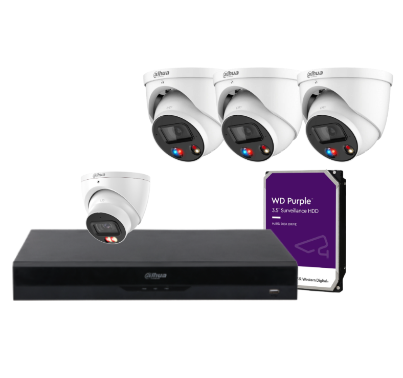 Dahua 6MP CCTV Camera Kit – Up to 4 Cameras + 4‑Channel AI NVR & HDD with IPC‑HDW3667EM‑S‑IL‑ANZ & DH‑IPC‑HDW3649H‑AS‑PV‑ANZ‑S2