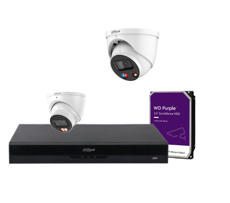 Dahua 6MP CCTV Camera Kit – Up to 4 Cameras + 4‑Channel AI NVR & HDD with IPC‑HDW3667EM‑S‑IL‑ANZ & DH‑IPC‑HDW3649H‑AS‑PV‑ANZ‑S2