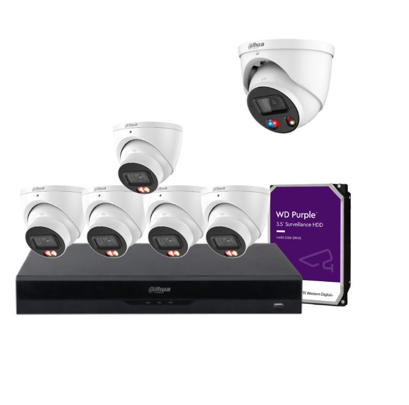 Dahua 6MP CCTV Camera Kit – Up to 8 Cameras | 8-Channel AI NVR + HDD | IPC‑HDW3667EM‑S‑IL‑ANZ & DH‑IPC‑HDW3649H‑AS‑PV‑ANZ‑S2 Cameras | Smart AI Surveillance System