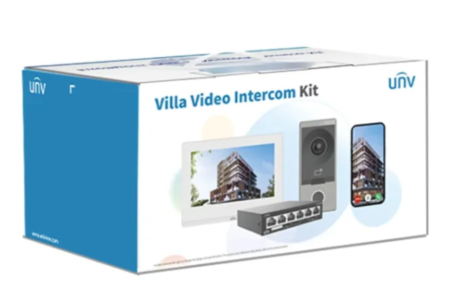 Uniview IP Intercom Kit KIT/201S/372S/NSW2020 – Smart Video Entry System with Indoor Station, Door Station, and PoE Switch