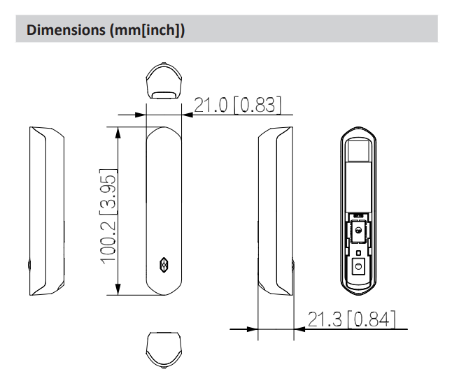 Dahua DHI-ARD324-W2(S) Wireless Door Detector Plus – Smart Magnetic Contact Sensor with Tilt, Shock & Tamper Detection, 433MHz, 1000m Range