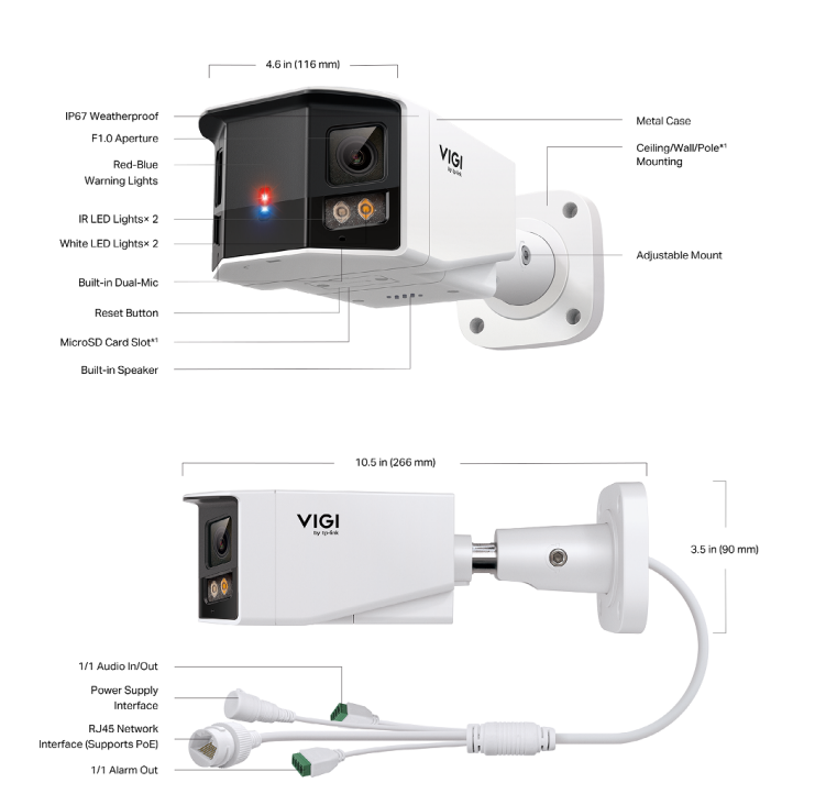 The TP‑Link VIGI InSight S385DPS is a professional panoramic outdoor security camera designed for commercial and industrial surveillance needs. Featuring 180° dual‑lens stitched panoramic imaging, Human &amp; Vehicle Classification, Active Defence alarms, and ultra low‑light night vision,