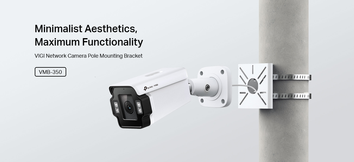 TP-Link VMB-350 VIGI Pole Mounting Bracket – Rugged SGCC Steel Mount for Bullet and PT Cameras (VMB-350)