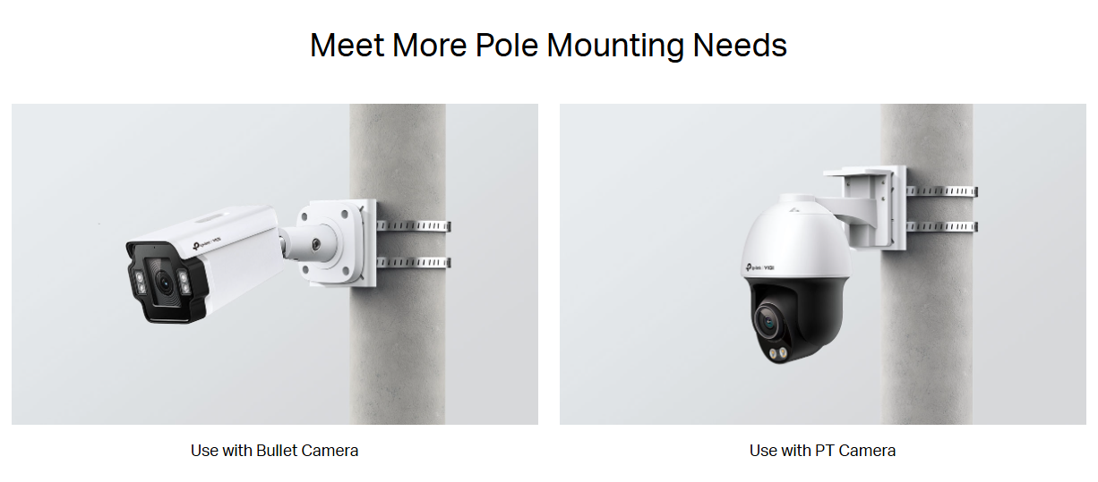 TP-Link VMB-350 VIGI Pole Mounting Bracket – Rugged SGCC Steel Mount for Bullet and PT Cameras (VMB-350)