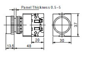Black SMART 4358 IP67 shrouded push button switch, momentary surface mount, ideal for industrial control panels.