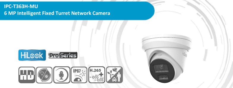 HiLook Pro Series 6MP Smart Hybrid Light Colour Night Vision CCTV Kit – 1 to 4 × IPC-T363H-MU Cameras + NVR-104MH-K/4P 4-Channel PoE 4K NVR (Black/white)