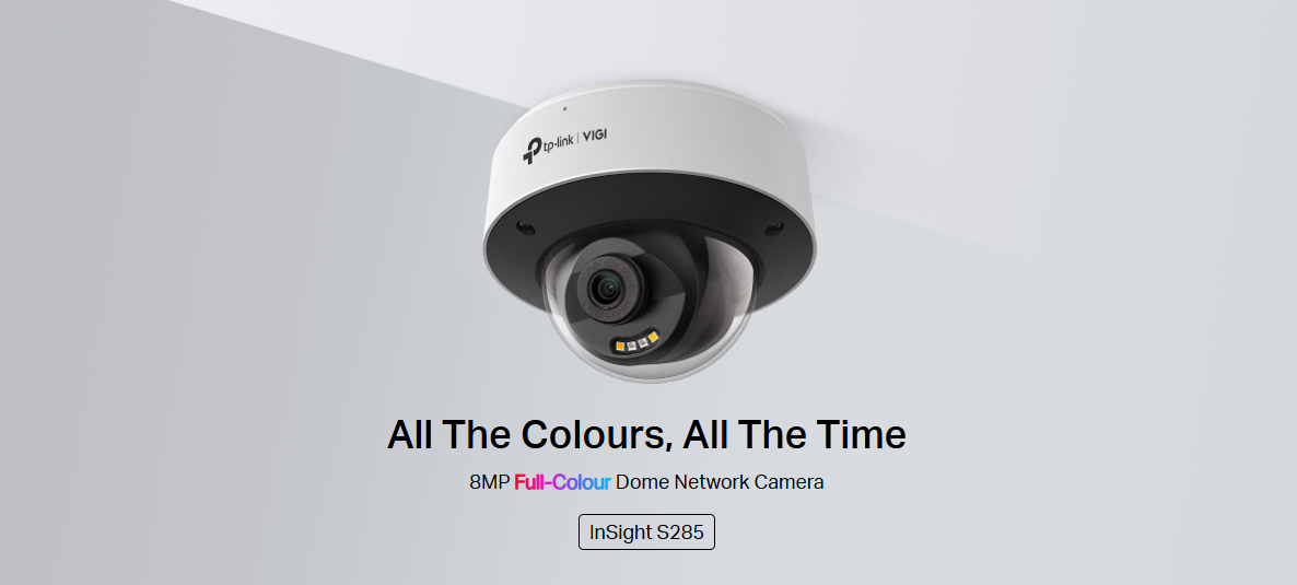 TP‑Link InSight S285 8 MP 4K Full‑Colour Dome Camera – People & Vehicl