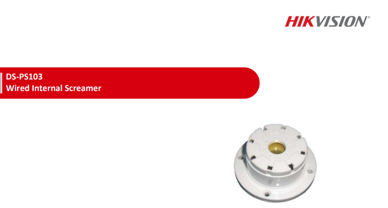 HiLook / Hikvision DS‑PS103 Wired Internal Screamer – 105 dB / 12VDC / IP54 / White PC‑ABS Shell / 3‑Year Warranty