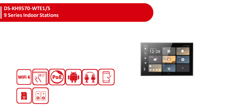 DS-KH9570-WTE1/S – Hikvision 9 Series 10.1" Android Video Intercom room station with Wi-Fi 6 & PoE - CCTV Importers