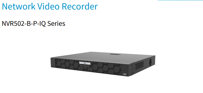 Uniview NVR502-16B-P16-IQ 16 Channel PoE Network Video Recorder 4K HDMI Ultra265 | 16MP Recording | 16-Port PoE | 2×SATA up to 16TB Each | No HDD