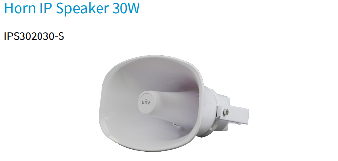 Uniview IPS302030-S 30W Outdoor Horn IP Speaker with PoE, Two-Way Audio & IP66 Weatherproof Design