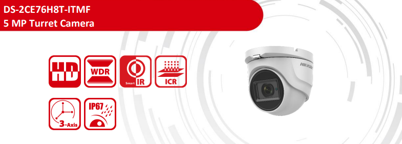 Hikvision DS-2CE76H8T-ITMF 5MP Turbo HD Turret Camera with EXIR 2.0, 30m Night Vision, 4-in-1 Output, IP67 - CCTV Importers