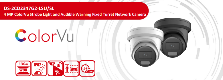 Hikvision 4MP ColorVu AI CCTV Security Kit | 2x DS-2CD2347G2-LSU/SL Turret Cameras | DS-7604NI-M1/4P 4 Channel PoE NVR | 2TB Surveillance HDD
