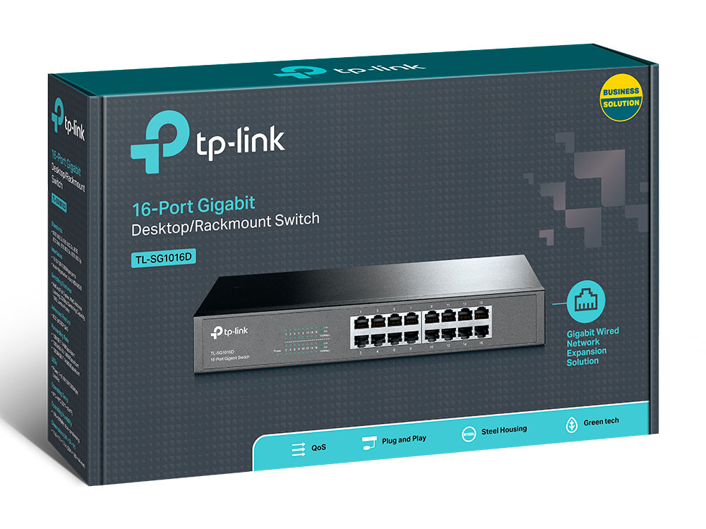 TP-Link TL-SG1016D 16-Port Gigabit Desktop/Rackmount Switch | Efficient High-Speed Networking for Business and Office