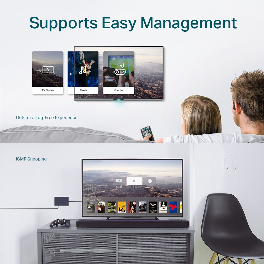 TP-Link TL-SG105E 5-Port Gigabit Easy Smart Switch | Compact Smart Managed Desktop Switch for High-Speed Networking