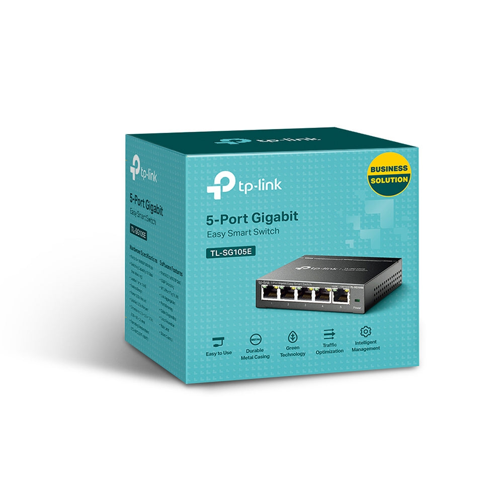 TP-Link TL-SG105E 5-Port Gigabit Easy Smart Switch | Compact Smart Managed Desktop Switch for High-Speed Networking