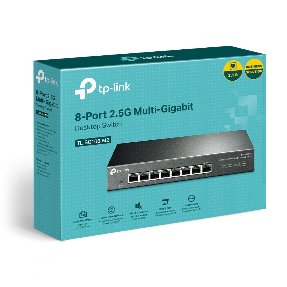 TP-Link TL-SG108-M2 8-Port 2.5G Multi-Gigabit Desktop Switch | High-Speed Multi-Gig Networking for Home & Business