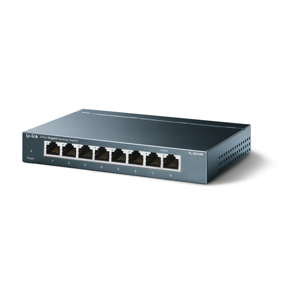 TP-Link TL-SG108 8-Port Gigabit Desktop Switch | Metal Housing | Plug & Play Network Expansion