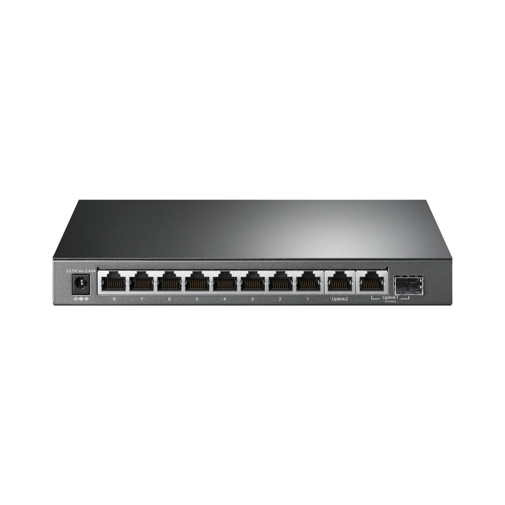 TP-Link TL-SG1210MP 10-Port Gigabit Desktop Switch with 8 PoE+ Ports, 123W Power Budget, Combo SFP, Extend & Isolation Modes – Silent Fanless Design for SMB and Surveillance