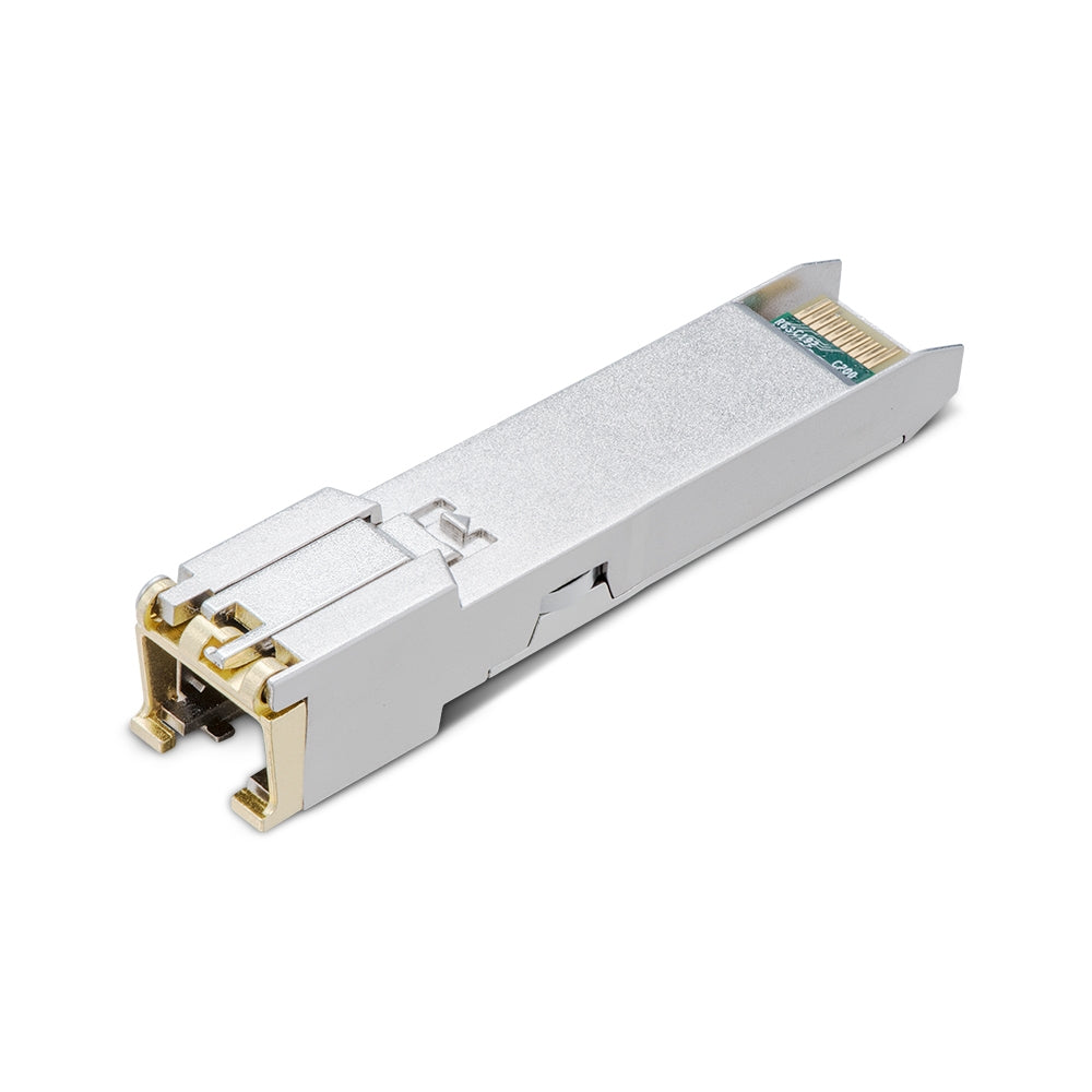 TP-Link Omada TL‑SM331T 1000BASE‑T RJ45 SFP Module – Gigabit, 100 m over Cat 5e, Hot‑Pluggable, Low‑Power, Metallic Enclosure