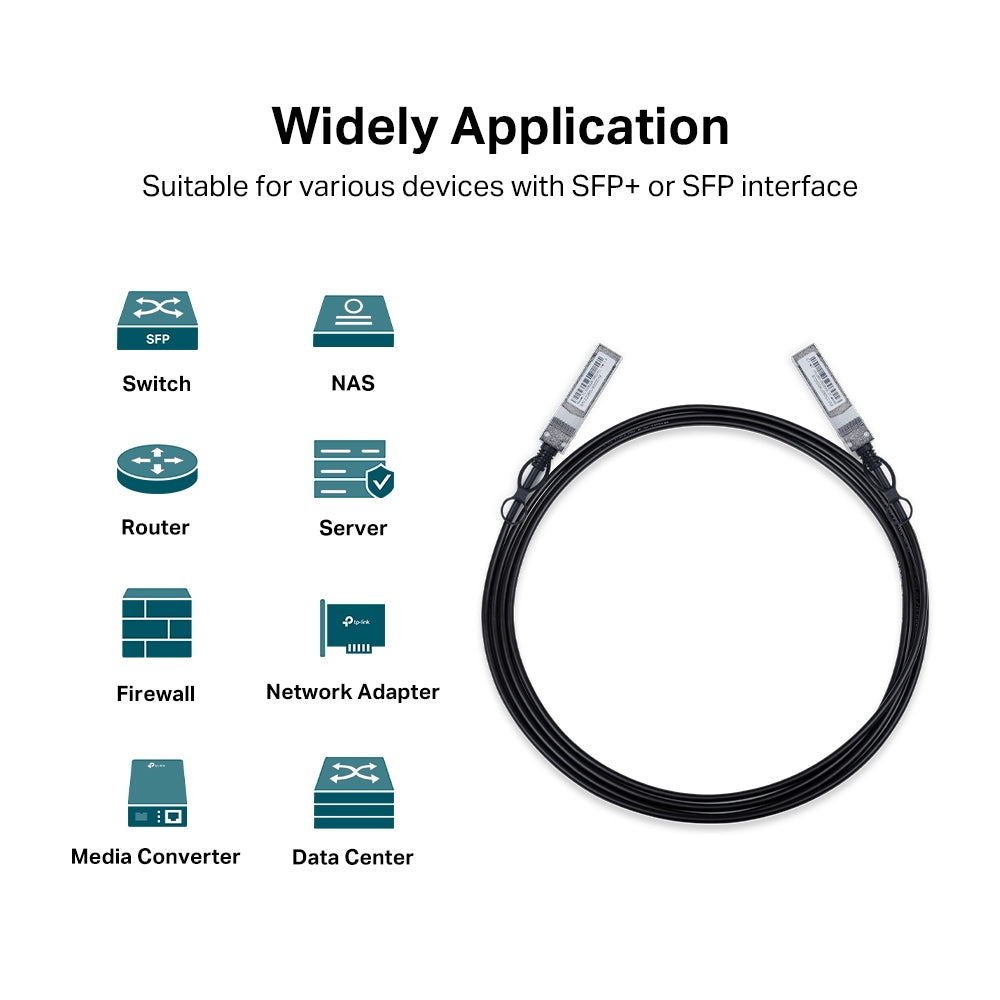 TP-Link TL-SM5220-3M | 3m 10G SFP+ DAC Cable | Passive High-Speed Connectivity for Data Centers & Enterprise