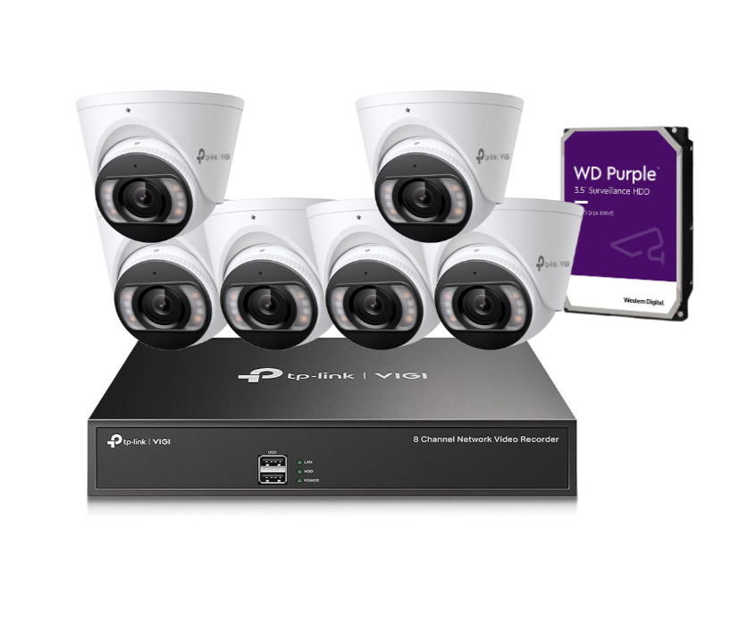 TP-Link 8MP Full-Color CCTV Kit | Up to 8x InSight S485 Cameras + 8-Channel NVR1008H-8P | 4K Ultra HD | PoE+ | H.265+ Compression | Smart Detection | IP67 Waterproof | HDD Included