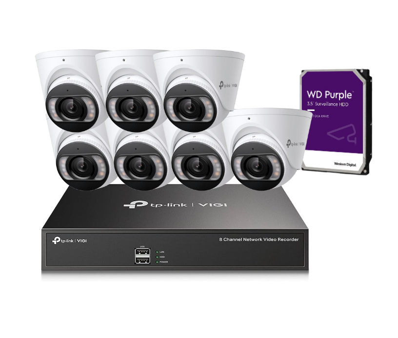 TP-Link 8MP Full-Color CCTV Kit | Up to 8x InSight S485 Cameras + 8-Channel NVR1008H-8P | 4K Ultra HD | PoE+ | H.265+ Compression | Smart Detection | IP67 Waterproof | HDD Included