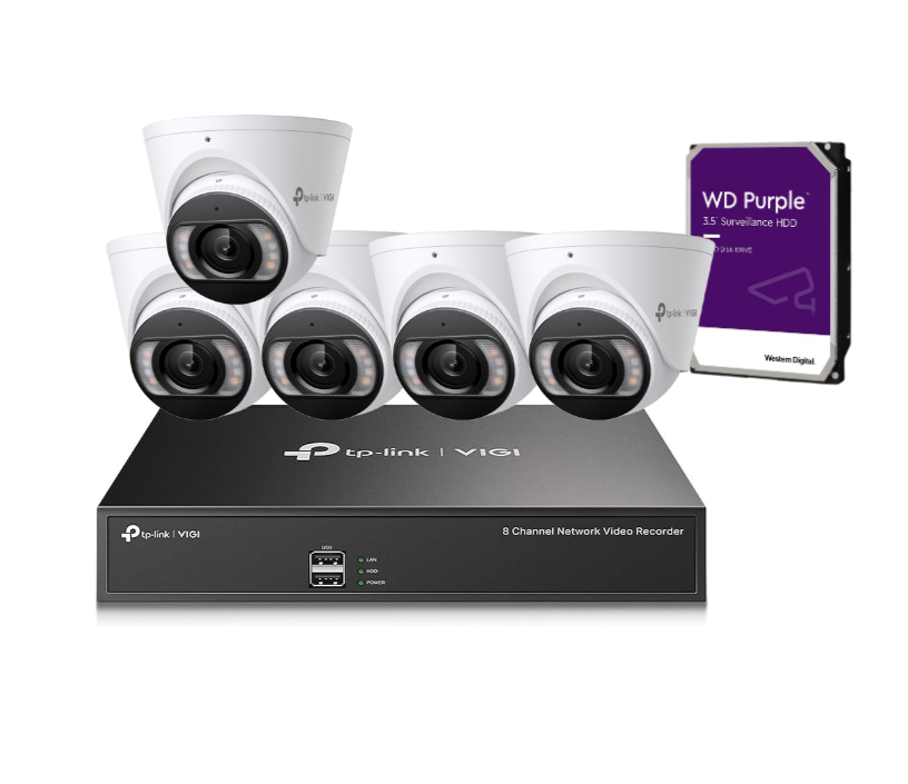 TP-Link 8MP Full-Color CCTV Kit | Up to 8x InSight S485 Cameras + 8-Channel NVR1008H-8P | 4K Ultra HD | PoE+ | H.265+ Compression | Smart Detection | IP67 Waterproof | HDD Included