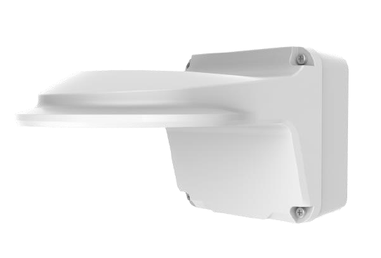 UNIVIEW UNVTR-JB07/WM04-B-IN WALL MOUNT BRACKET WITH EXTRA BACK OUTLET SUITS DOME WHITE ALUMINIUM ALLOY 0.98 KG