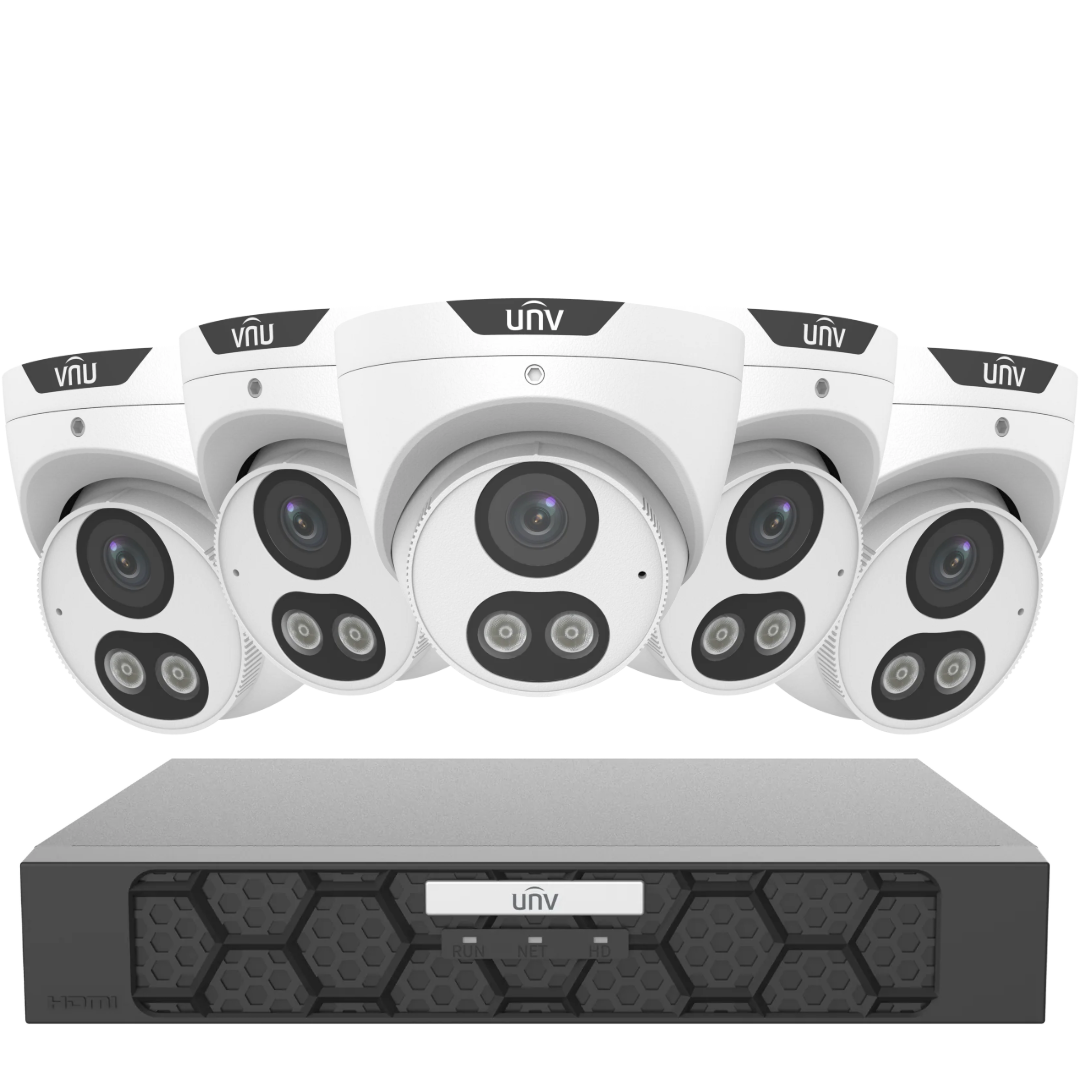 Uniview 6MP Smart Dual Light PoE CCTV Security Camera CCTV Kit – Choose upto 8 Cameras | NVR501-08B-P8-IQ + IPC3616LE-ADF28KM-DL
