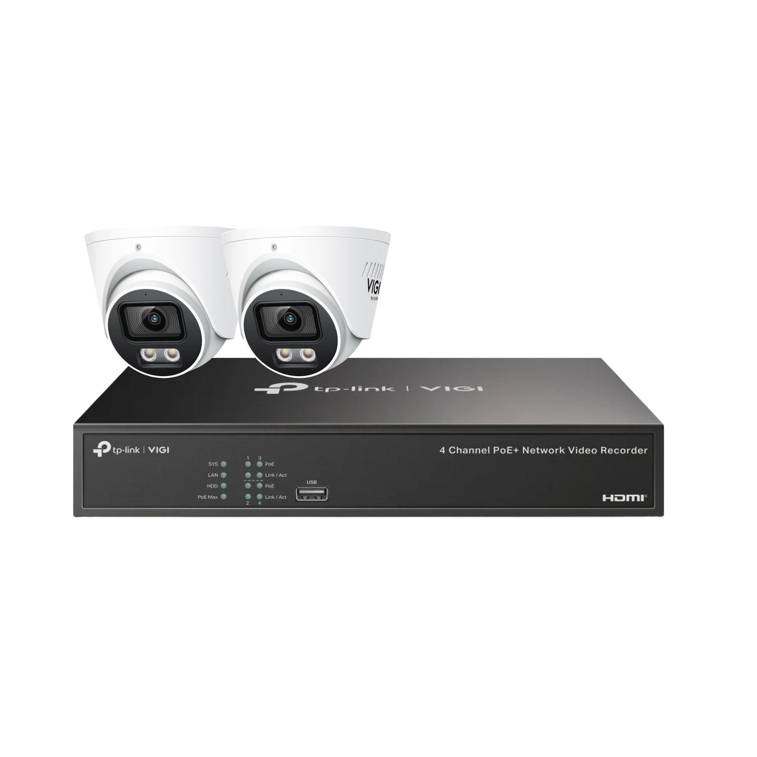 TP-Link VIGI InSight S445S 4MP ColourPro turret camera with 2.8mm lens, part of CCTV Tradie surveillance kit with PoE NVR