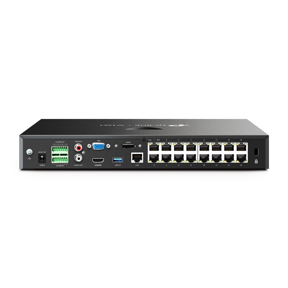 TP-Link VIGI NVR2016H-16P 16-Channel PoE+ Network Video Recorder – 4K HDMI Output, 90W PoE Budget, Dual SATA, H.265+ Compression (AUNZ)
