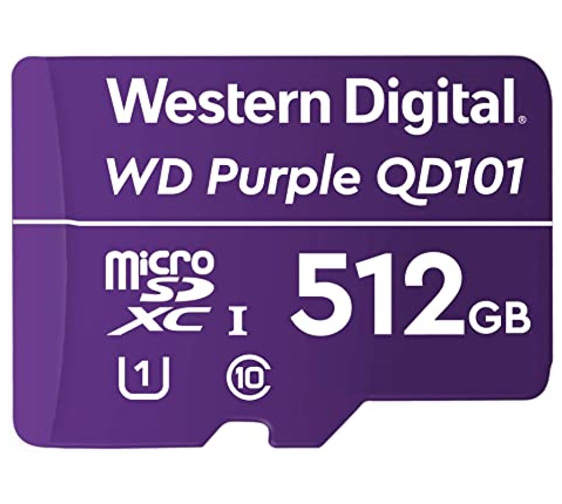 WESTERN DIGITAL, Purple Surveillance 512GB MicroSD Surveillance SD Card