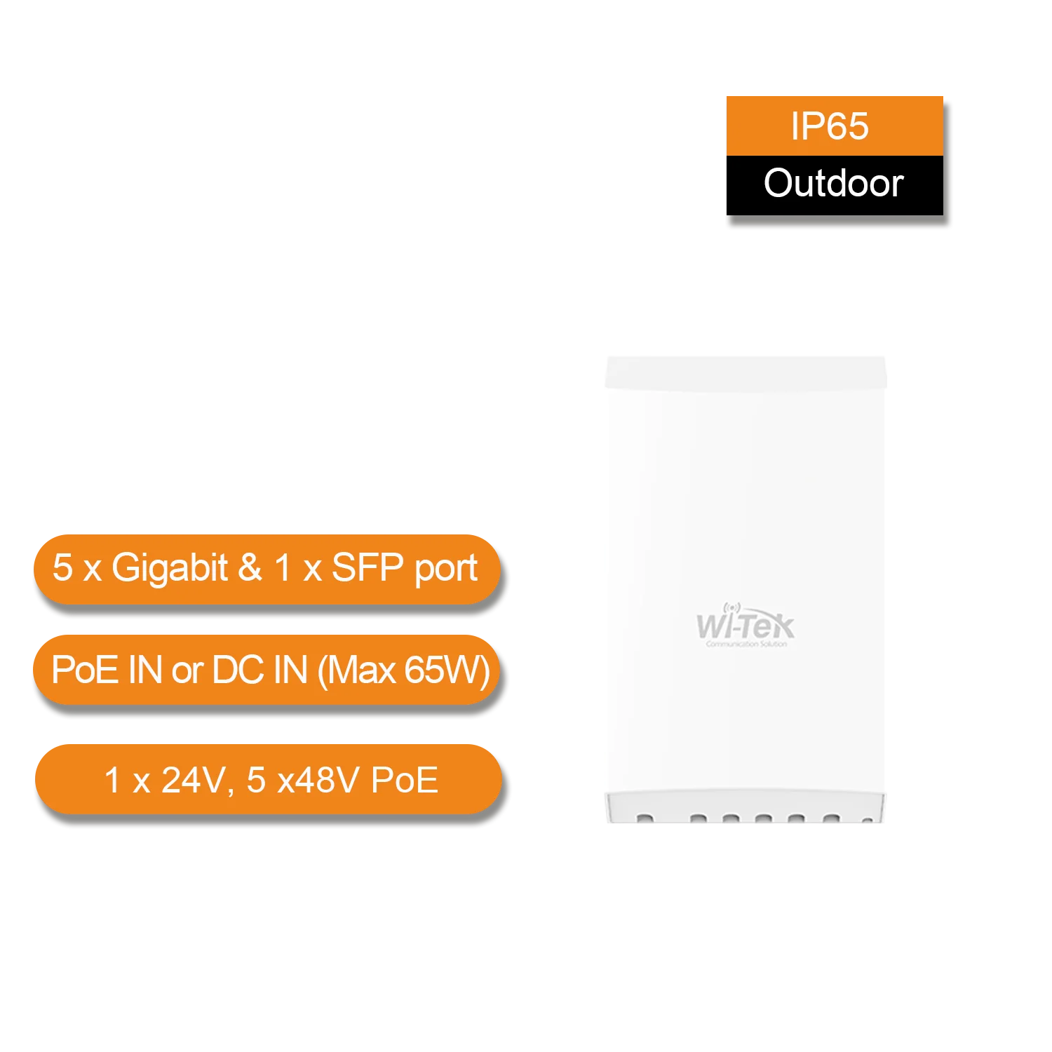 Wi-Tek WI-PS306GF-O-DC Outdoor Giga 4-Port PoE Switch