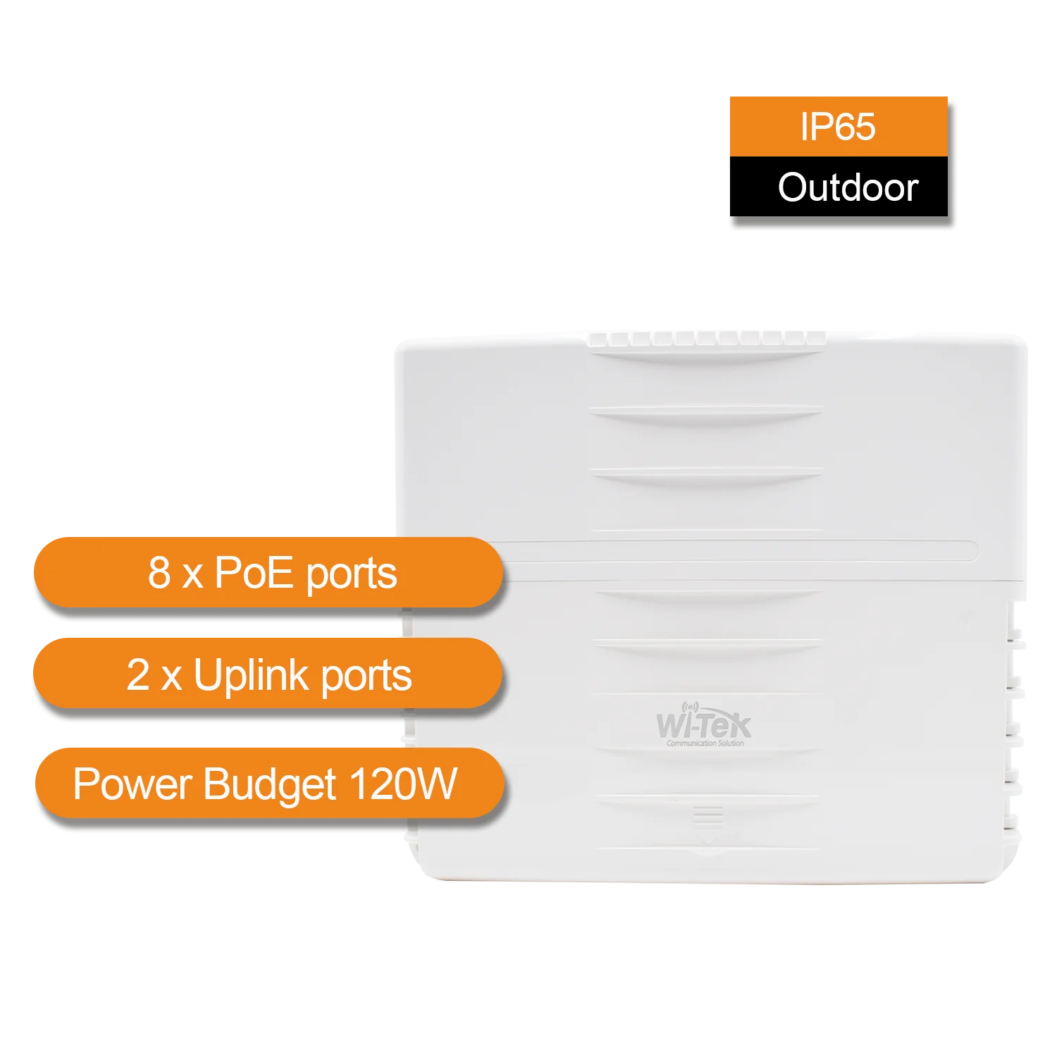 Wi-Tek WI-PS210G-O V2 Outdoor 8 Ports Watchdog PoE Switch