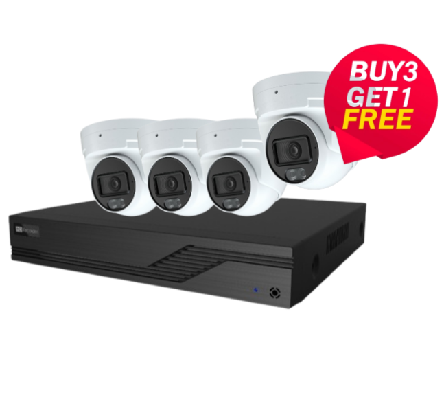 OFFER* AINIA  Camera kit 4x 6MP Full colour CCTV Camera with 4 Channel NVR (BUY 3 GET 1 FREE**)