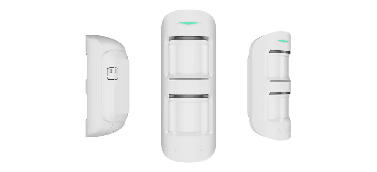 Ajax SmartBracket mounting panel for MotionProtect Outdoor alarm detector in white, securely attaches outdoor motion sensor.