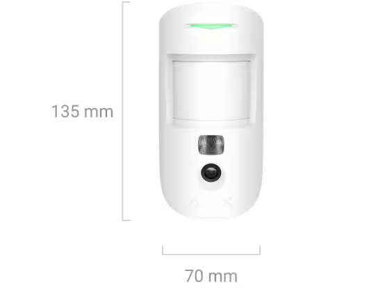 AJAX#44403 Ajax Superior MotionCam Fibra Wired PIR Motion Detector with Photo Verification – White / Black