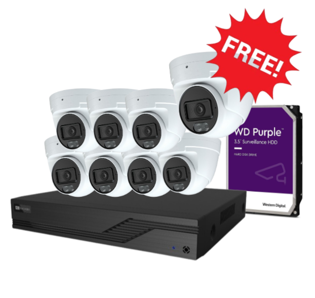 OFFER* AINIA 8x 6MP CCTV Kit with 8 Channel NVR IPC-T360-LED-ANZ, GET 1 Camera For FREE