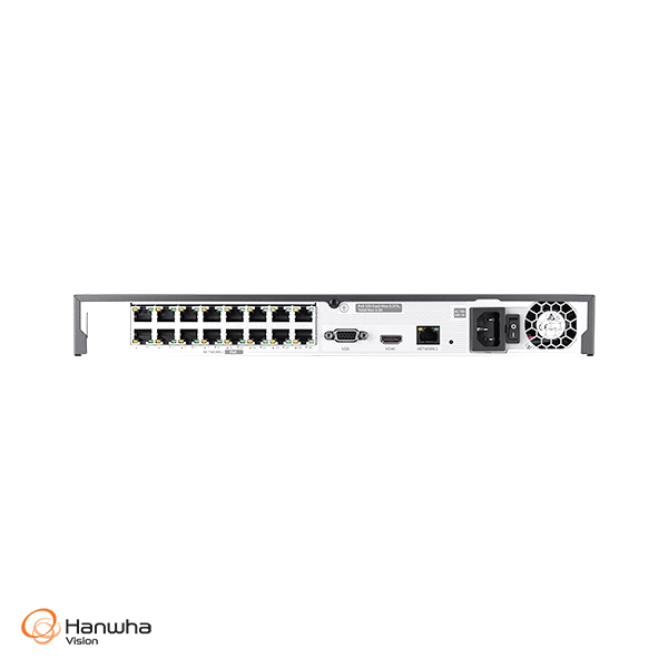 WISENET CT-ARN-1610S Hanwha Vision 16CH 8MP H.265 AI NVR with PoE Switch A Series