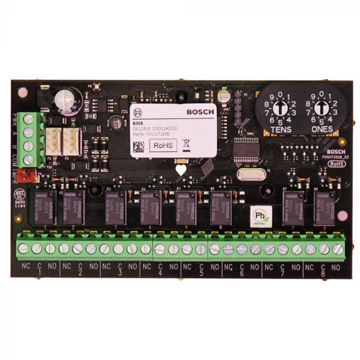 Bosch B308 Octo-Output Expansion Module – 8 Programmable Relays for Solution 2000/3000/4000 Alarm Panels - CCTV Importers