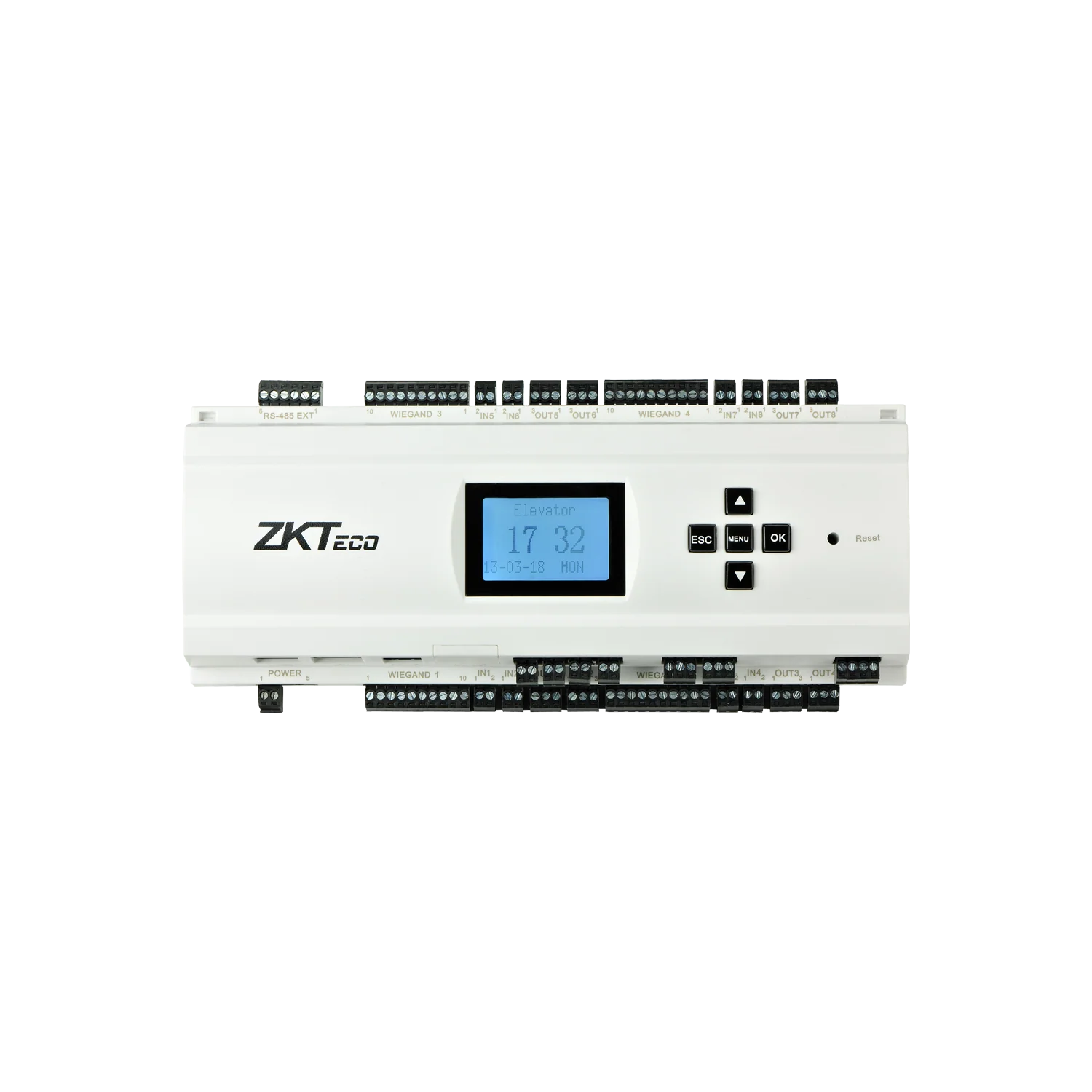 ZKTeco EC10 Elevator Access Controller | 10-Floor IP-Based Panel with Optional EX16 16-Floor Expansion – Fingerprint, Card, and Password Support