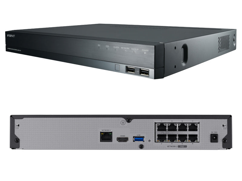 Hanwha Vision Wisenet XRN-820S 8CH NVR – Advanced AI-Compatible Network Video Recorder with PoE & 4K HDMI Output