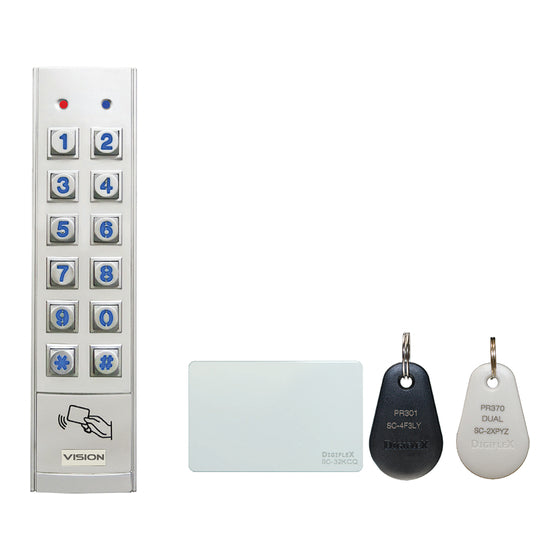 BOSCH CP156B Slimline External Keypad with Smart-Card Reader – Satin Chrome, IP67, Vandal Resistant for Solution 6000
