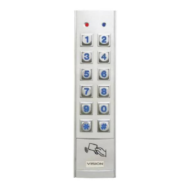 BOSCH CP156B Slimline External Keypad with Smart-Card Reader – Satin Chrome, IP67, Vandal Resistant for Solution 6000