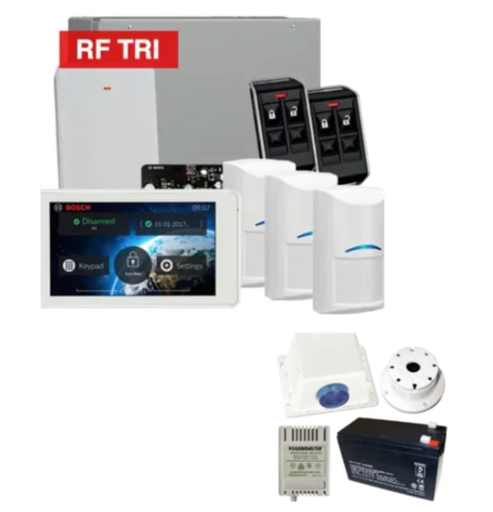 Bosch Solution 4000 Wireless Alarm Kit with TS5 Touchscreen and Tri-Tech Detectors – K4000-3WTRI-TS5-PREM