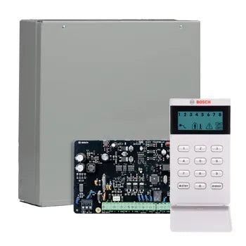 Bosch Solution 4000 Alarm Kit with ICP-SOL4-P Control Panel, IUI-SOL-ICON LCD Keypad & MW400 Metal Cabinet – Siren Kit Included – K4000-ND-ICON